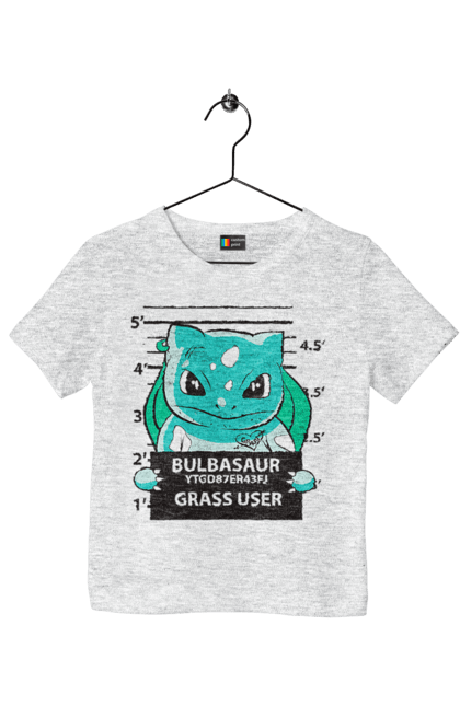 Футболка дитяча з принтом "Покемон Бульбазавр". Bulbasaur, nintendo, pokémon go, аніме, бульбазавр, ігри, покемон. 2070702