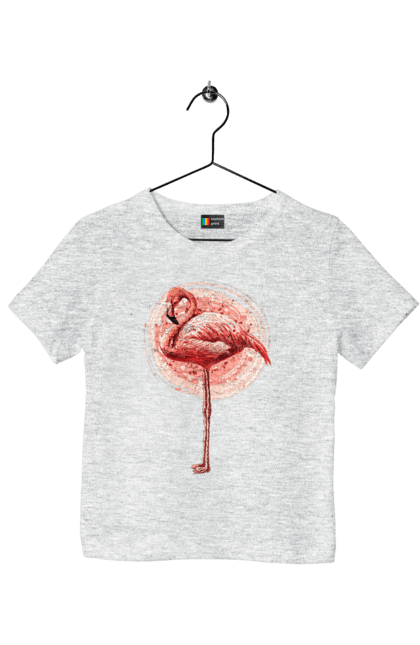 Футболка дитяча з принтом "Фламінго Арт". Рожеве фламінго, тварина, фламінго. 2070702