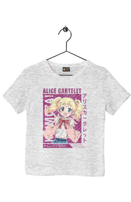 Children's t-shirt with prints Kiniro Mosaic Alice Cartelet. Alice, alice cartelet, anime, gold mosaic, kiniro mosaic, kinmoza, manga. 2070702