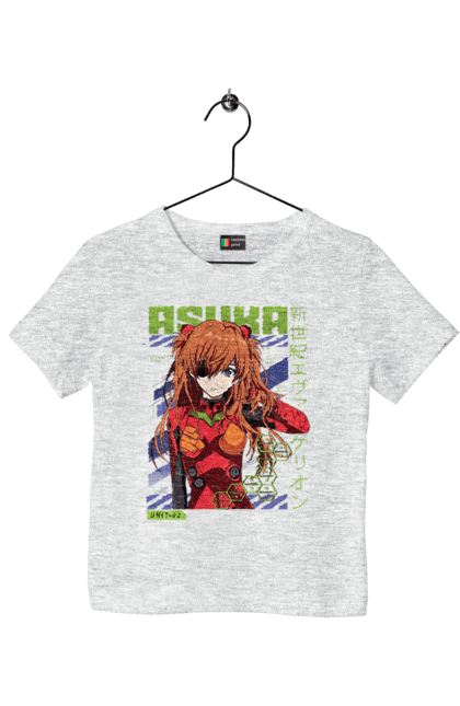 Children's t-shirt with prints Evangelion Asuka. Anime, asuka, asuka langley sorry, eva 02, evangelion, eve, kaoru, manga, ray, shinji. 2070702