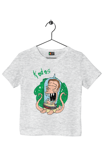 Children's t-shirt with prints Rick and Morty. Adventures, black humor, cartoon, rick, rick and morty, sci-fi, tragicomedy. 2070702