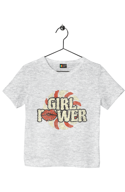 Children's t-shirt with prints Girl Power. Female power, feminism, girl power, girls, girls can, independence, motto, power, women. 2070702