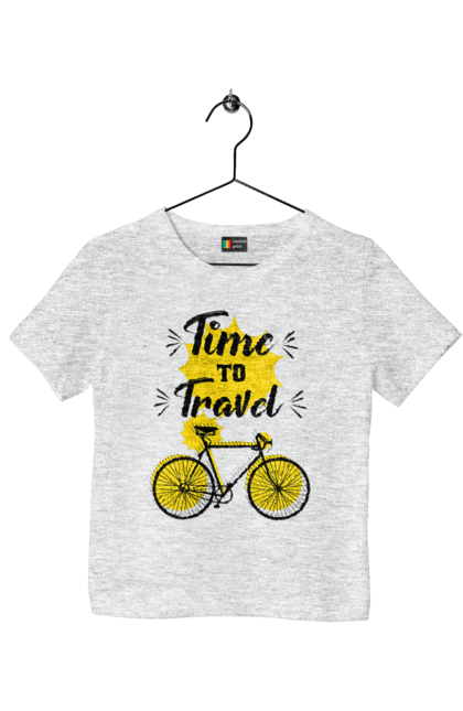Children's t-shirt with prints Travel Time, Bicycle. Bicycle, time, travel. 2070702