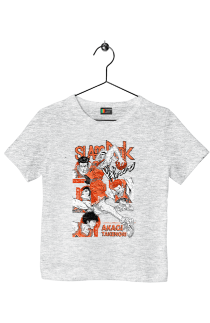 Children's t-shirt with prints Slam Dunk Takenori Akagi. Anime, basketball, comedy, manga, school, shonen, slam dunk, sports anime, takenori akagi. 2070702