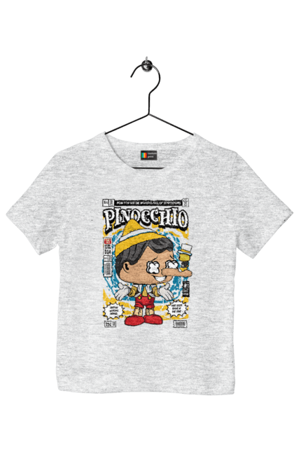 Футболка дитяча з принтом "Pinnochio". Дісней, пінокіо, плівка. Funkotee