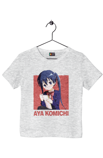 Children's t-shirt with prints Kiniro Mosaic Aya Komichi. Anime, aya komichi, gold mosaic, kiniro mosaic, kinmoza, manga. 2070702