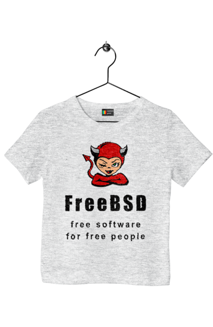 Футболка дитяча з принтом "Freebsd Для Вільних". Bsd, freebsd, unix, адміністратор, айті, айтішник, безкоштовна, безкоштовно, бестія, вільна, демон, демонесса, доступність, незалежність, операційна система, ос, програміст, програмне забезпечення, свобода, сисадмін, система, системний адміністратор, софт, текст, червоний, чорний. 2070702