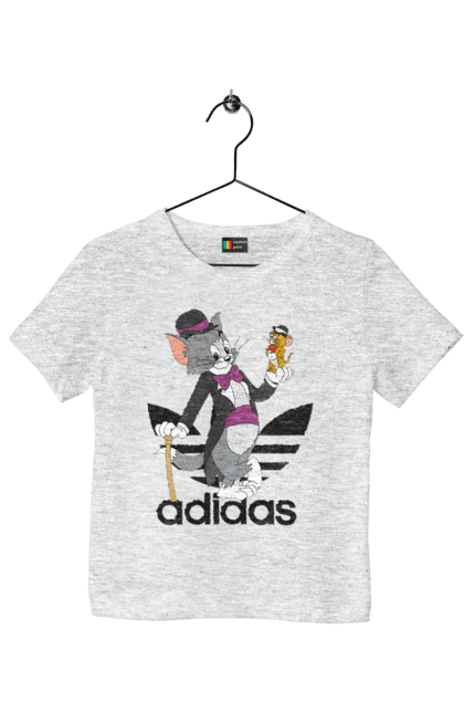 Футболка дитяча з принтом "Adidas Том і Джеррі". Adidas, tom and jerry, адідас, джеррі, кіт, миша, мульт, мультсеріал, том, том і джеррі. 2070702