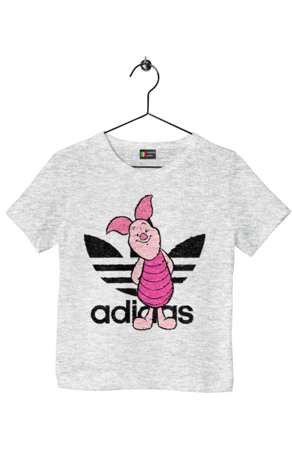 Футболка дитяча з принтом "Adidas П'ятачок". Adidas, piglet, адідас, вінні пух, мультфільм, п ятачок, п`ятачок, пятачок. 2070702