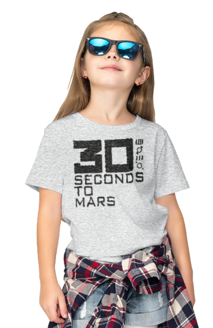 Футболка детская с принтом Thirty Seconds to Mars. 30 seconds, 30 секунд, thirty seconds, альтернативный рок, группа, музыка, рок, хард-рок. 2070702