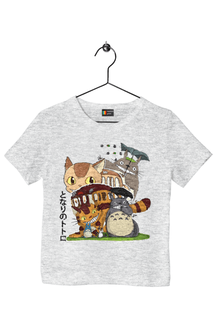 Children's t-shirt with prints Totoro. Adventures, anime, comedy drama, fantasy, film, my neighbor totoro, tv series. 2070702