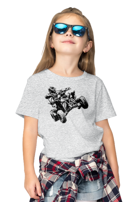 Футболка дитяча з принтом "Людина На Квадроциклі Чорний". Гонки, екстрим, квадроцикл. 2070702