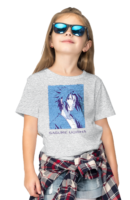 Children's t-shirt with prints Naruto Sasuke Uchiha. Anime, manga, naruto, sasuke, sasuke uchiha, team 7, team number 7, uchiha. 2070702