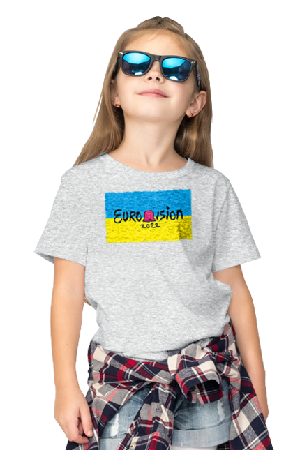 Children's t-shirt with prints Eurovision by KALUSH Orchestra. Azov, eurovision, freedom, kalush orchestra, mariupol, our defenders, save azovstal, stefania, to release, victory. 2070702