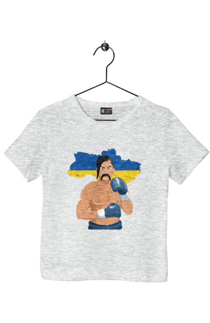 Футболка дитяча з принтом "Козак боксер". Боксер, козак, перемога, прапор україни, україна. Milkstore