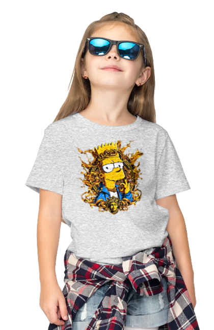 Children's t-shirt with prints Bart Simpson Versace. Bart, cartoon, serial, simpson, versace. 2070702