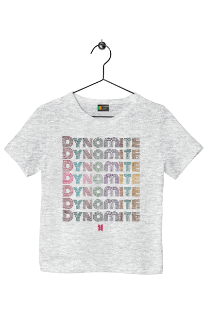 Футболка дитяча з принтом "BTS Dynamite". Beyond the scene, bts, dynamite, k pop, бтс, група, к-поп, музика, музичний гурт, пісня. 2070702