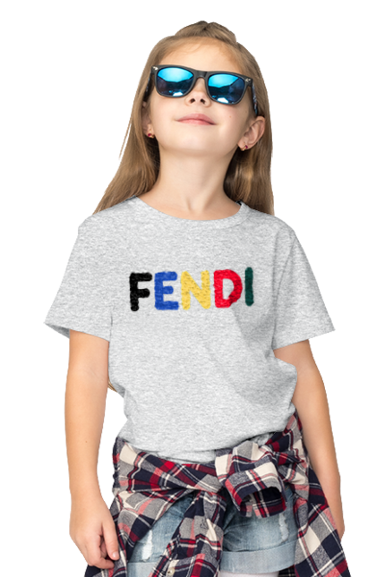 Футболка дитяча з принтом "Fendi". Fendi, lvmh, бренд, будинок моди, італія, люкс, мода, одяг, сумка, фенді. 2070702