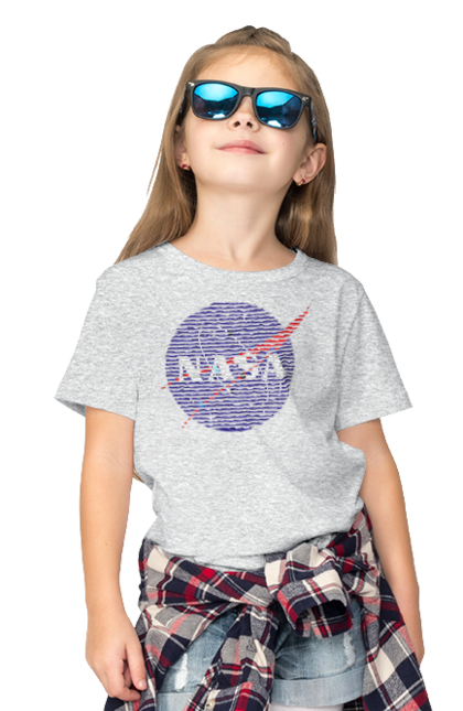 Children's t-shirt with prints NASA. Aeronautics, astronautics, aviation, nasa, research, rocket, science, space, technologies, usa. 2070702