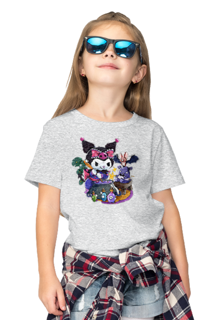 Children's t-shirt with prints Hello Kitty Kuromi. Anime, character, hello kitty, kuromi, my melody, sanrio. 2070702