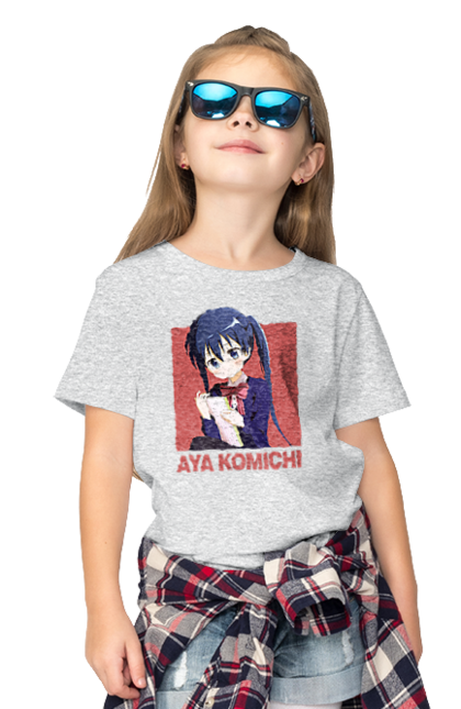 Children's t-shirt with prints Kiniro Mosaic Aya Komichi. Anime, aya komichi, gold mosaic, kiniro mosaic, kinmoza, manga. 2070702