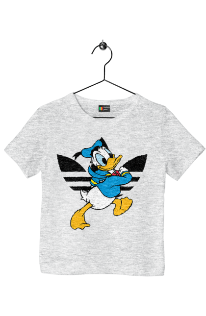 Футболка дитяча з принтом "Adidas Дональд Дак". Adidas, daisy duck, donald duck, адідас, дейзі дак, дональд дак, мультсеріал, мультфільм. 2070702