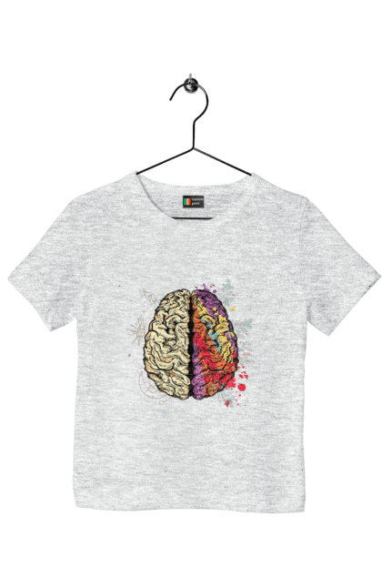 Футболка дитяча з принтом "Творчість та логіка". Бінарний, біткоїн, біткойн, валюта, гроші, крипто, наука, програміст, программист, творчество, техно, хакер, художник, цветной. 2070702