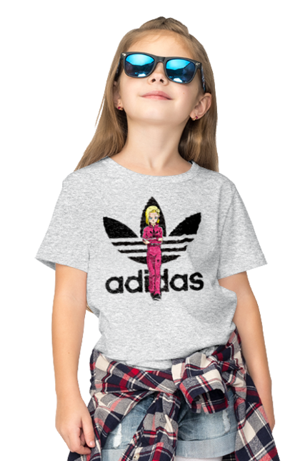 Футболка дитяча з принтом "Adidas Андроїд 18". Adidas, android 18, dragon ball, адідас, андроїд 18, аніме, вбивця, кіборг, манга, перли дракона. 2070702