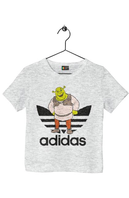 Футболка дитяча з принтом "Adidas Шрек". Adidas, shrek, адідас, мульт, мультфільм, огр, шрек. 2070702