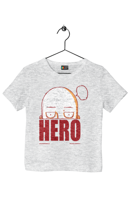 Children's t-shirt with prints One Punch Man. Anime, comedy, manga, one punch man, one punch-man, one-punch man, opm, parody, saitama, superheroes. 2070702