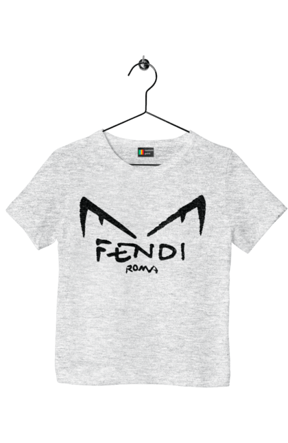 Футболка дитяча з принтом "Fendi". Fendi, lvmh, бренд, будинок моди, італія, люкс, мода, одяг, сумка, фенді. 2070702