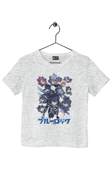 Children's t-shirt with prints Blue Lock. Anime, blue lock, blue prison, manga, sport, sports anime. 2070702