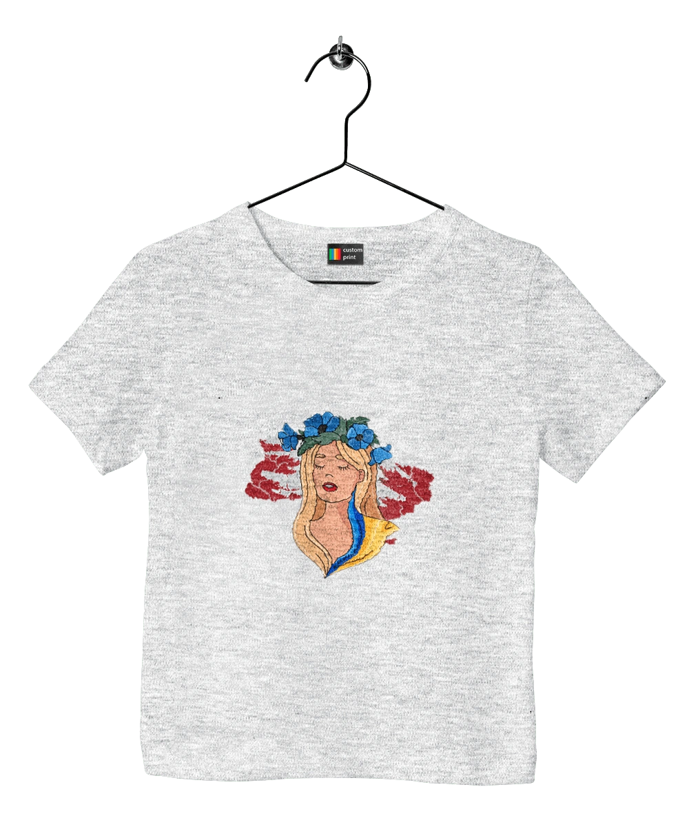 Girl on the map of Ukraine