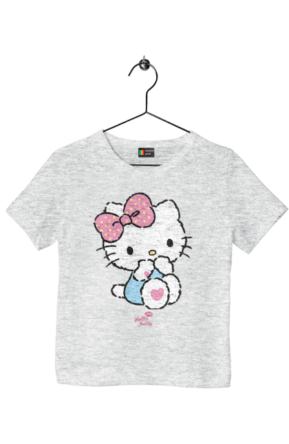 Футболка дитяча з принтом "Хелло Кітті". Hello kitty, бант, бренд, кіт, кошеня, персонаж, хелло кітті. KRUTO.  Магазин популярних футболок