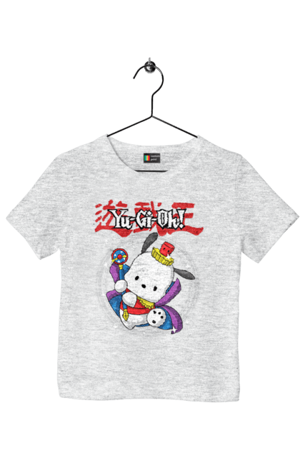 Children's t-shirt with prints Yu Gi Oh! Pochacco. Brand, character, hello kitty, pochacco, yu gi oh, yugio. 2070702