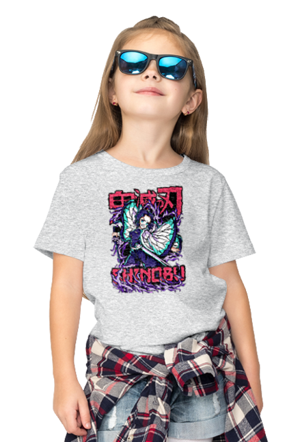 Children's t-shirt with prints Demon Slayer Shinobu. Anime, demon slayer, kimetsu no yaiba, manga, serial, shinobu. 2070702