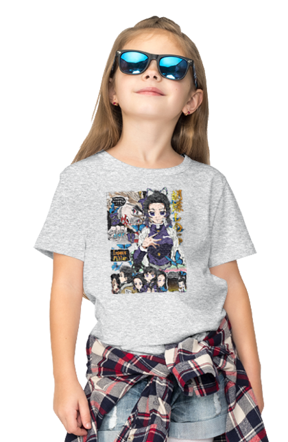 Children's t-shirt with prints Demon Slayer Shinobu. Anime, demon slayer, kimetsu no yaiba, manga, serial, shinobu. 2070702