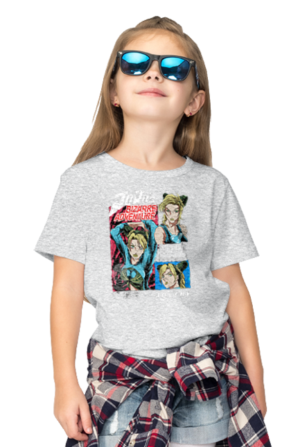 Children's t-shirt with prints JOJO Jolyne Cujoh. Anime, jojo, jojo`s bizarre adventure, jojo’s bizarre adventure, jolyne cujoh, manga. 2070702