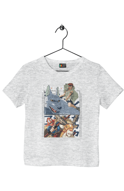 Children's t-shirt with prints Princess Mononoke. Adventure, anime, fantasy, ghibli, hayao miyazaki, princess mononoke, studio ghibli. 2070702