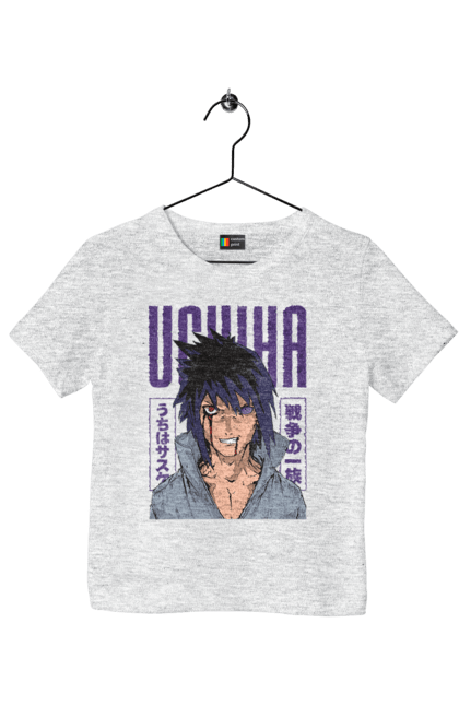 Children's t-shirt with prints Naruto Sasuke Uchiha. Anime, manga, naruto, sasuke, sasuke uchiha, team 7, team number 7, uchiha. 2070702