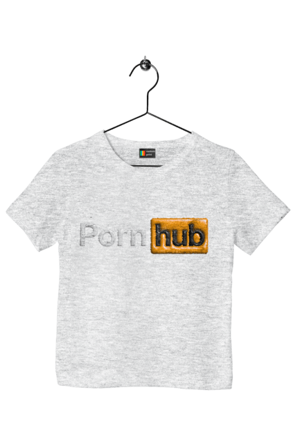 Футболка дитяча з принтом "Порно Хаб". Гумор, логотип порнохаб, молодіжна, порно хаб, порнхаб. 2070702