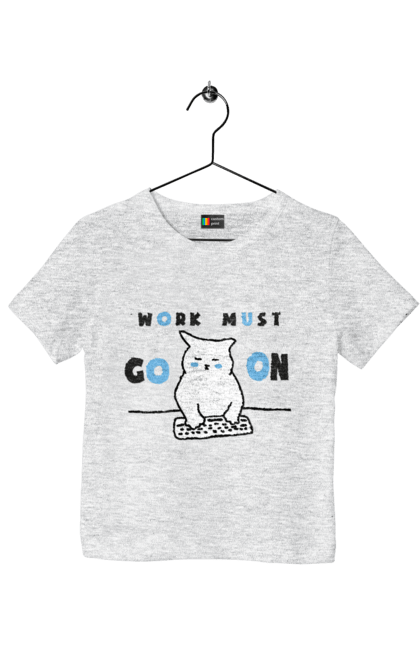 Футболка дитяча з принтом "Робота не вовк". Айті, кіт, коти, котики, робота. 2070702