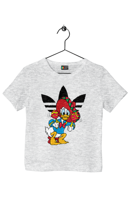 Футболка дитяча з принтом "Adidas Дональд Дак". Adidas, daisy duck, donald duck, адідас, дейзі дак, дональд дак, мультсеріал, мультфільм. 2070702