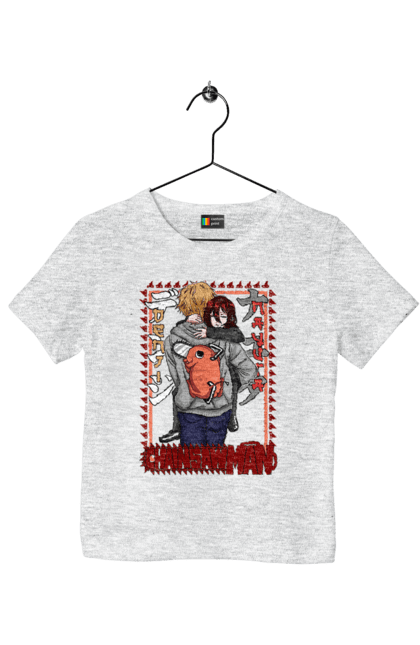 Футболка дитяча з принтом "Людина Бензопила Денджі та Наюта". Anime, chainsaw man, denji, manga, nayuta, аніме, денджі, людина-бензопила, манга, наюта. 2070702