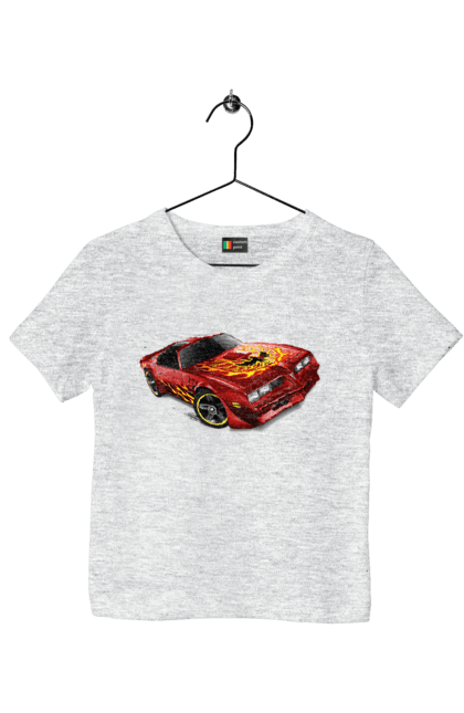 Футболка дитяча з принтом "Машина червона, швидкісна". Їзда, колеса, машина, швидкість. 2070702
