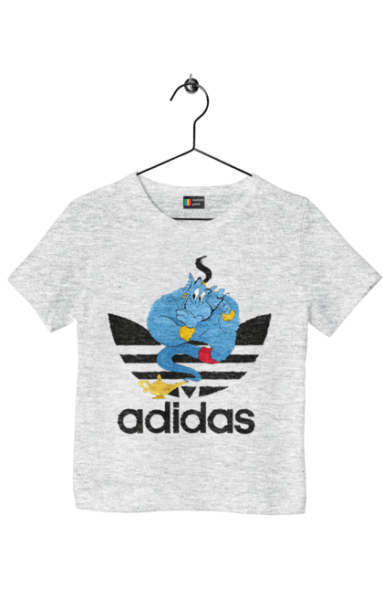 Футболка дитяча з принтом "Adidas Джин". Adidas, aladdin, genie, адідас, аладдін, джин, джині, мультфільм, персонаж. 2070702