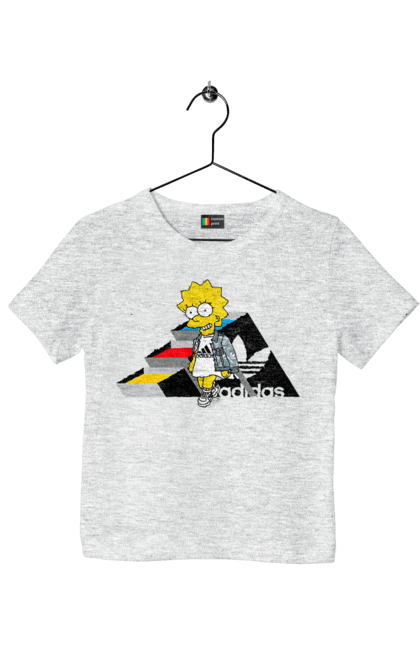 Футболка детская с принтом Adidas Лиза. Adidas, lisa, simpson, адидас, лиза, лиса симпсон, мультсериал, персонаж, сериал, симпсон. 2070702