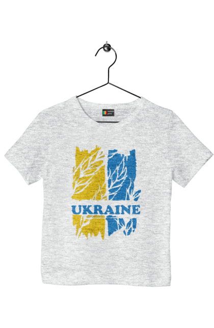 Футболка дитяча з принтом "Україна колоски пшениці". Колоски пшениці, символ україни, україна, україна колоски пшениці, українська символіка. 2070702