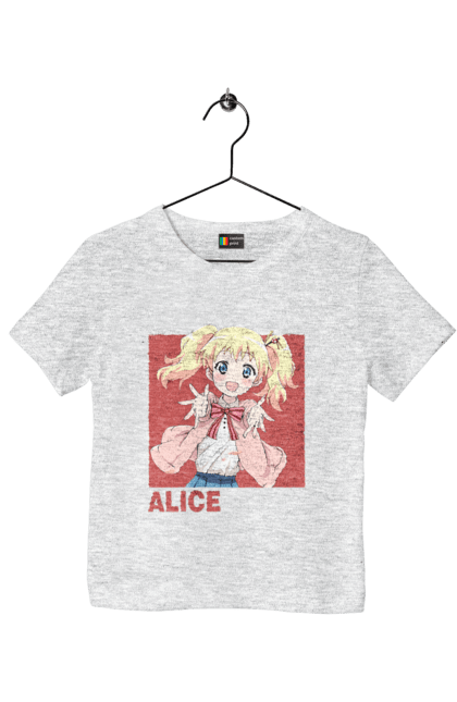 Футболка дитяча з принтом "Золота мозаїка Аліса Картелет". Alice cartelet, anime, kiniro mosaic, kinmoza, manga, аліса, аліса картелет, аніме, золота мозаїка, манга. 2070702