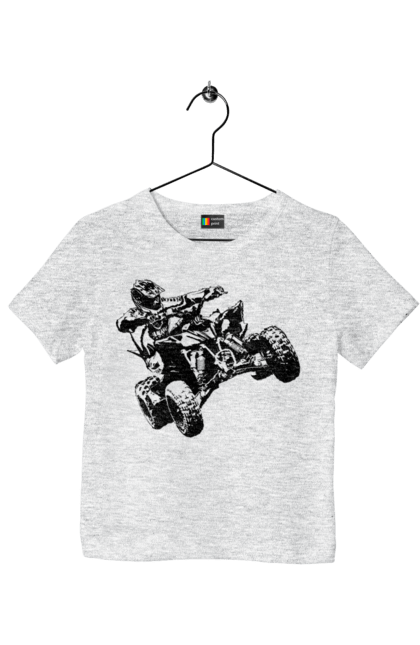 Футболка дитяча з принтом "Людина На Квадроциклі Чорний". Гонки, екстрим, квадроцикл. 2070702